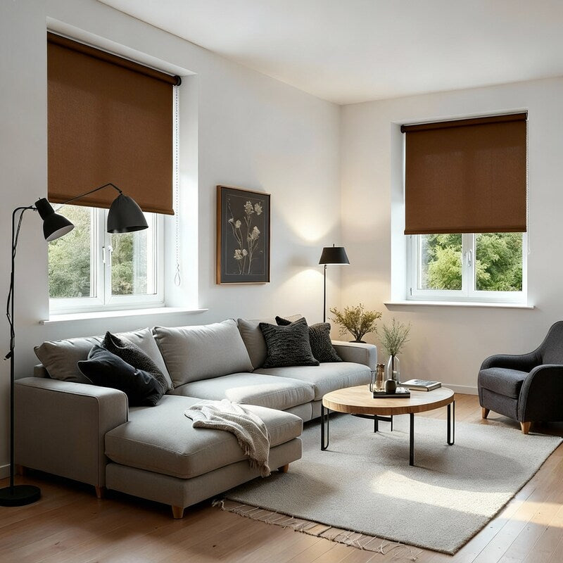 Estor traslúcido marrón